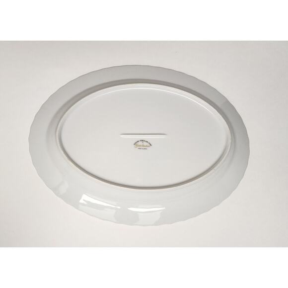 Gold Standard White Silver & Pink /1 Round & 3 Oval Serving Platter - Picture 4 of 7